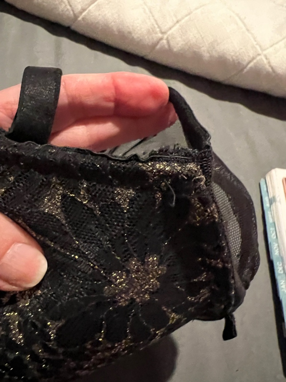 Victoria's Secret Push Up Black Bra with Gold Lace Racerback - Picture 11 of 12